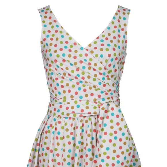 NWOT Wrap Swing Dress in Candy Polka Dots - Picture 4 of 4